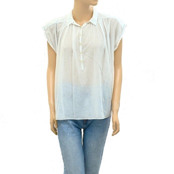 Zadig & Voltaire Ivory Kimono Tunic Top Cotton Oversized Solid Shirt XS - Picture 1 of 4